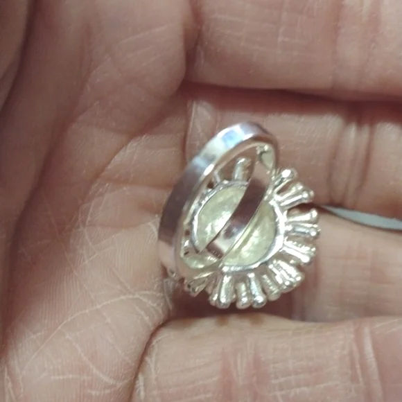 FINE SOLID STERLING SILVER .925 STARBURST DESIGNED SIZE 6 RING - Picture 6 of 9